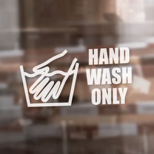 Aufkleber "Hand Wash only!"