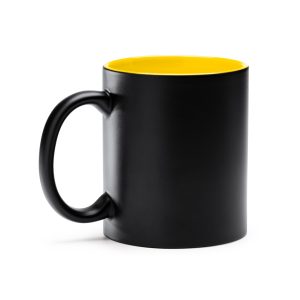 Tasse-Schwarz-Matt-Gelb-Lasergravur